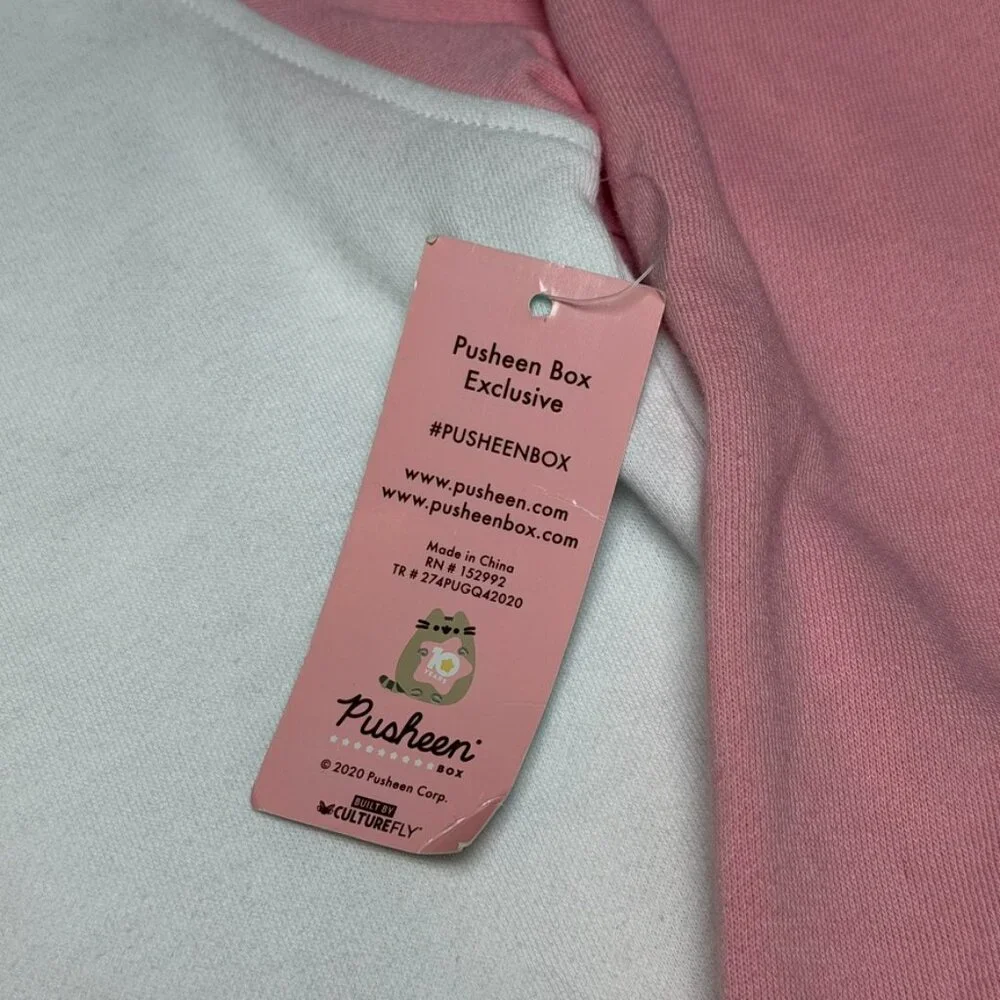 Pusheen‎ Box Exclusive Colorblock Crewneck Sweatshirt Pink White Medium NWT - Picture 5 of 9